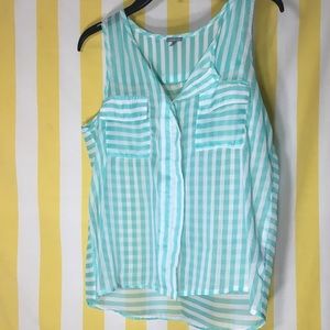 Teal Striped blouse